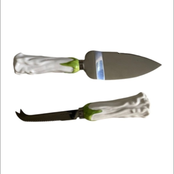 Wedding Cake Server & Knife Set White Rose Bud Floral Handles Stainless Steel - Picture 3 of 15